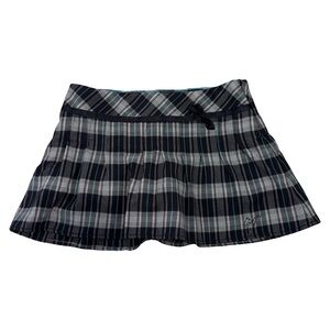Garage Black and White Plaid Low Rise Mini Skirt